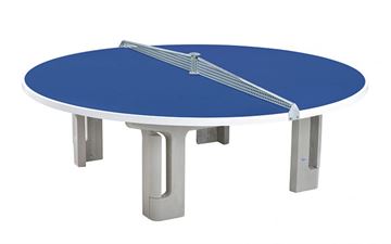 Bordtennisbord Rundo - Rundt udendørs bordtennisbord i beton - Blå