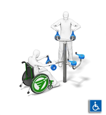 Calisthenics Inklusion Ergometer - 4FCIRCLE - Inkluderende fitnessstation - kørestolsvenlig 