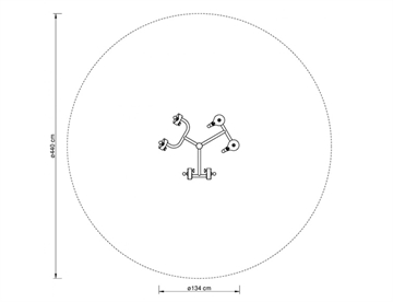 Specifikationer - Pladskrav og Faldområde / Sikkerhedsareal - Inklusion Ergometer - 4FCIRCLE 