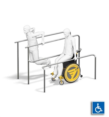 Calisthenics Inklusion Dips-Bar - 4FCIRCLE - Inkluderende træningsstation - kørestolsvenlig 