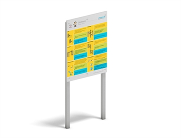 Instruktionsskilt (1206060) m. grafik og øvelsesbeskrivelser på engelsk