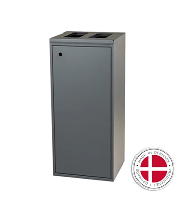 Affaldsstation, 2x60L (åben indkast) - Affaldssortering - Dansk produceret 