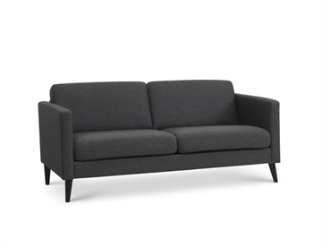 Ask 2,5 personers sofa - Her i farve antracit m. ben i træ (sort)