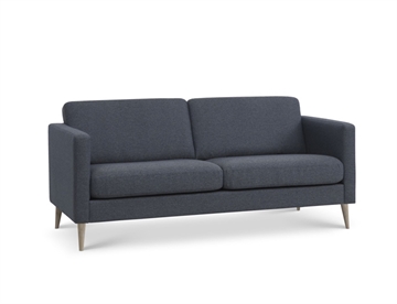 Ask 2,5 personers sofa - Her i farve navy m. ben i træ (lys ask)