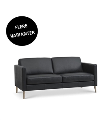 Ask 2,5 personers sofa i sort semianilin læder - Flere varianter