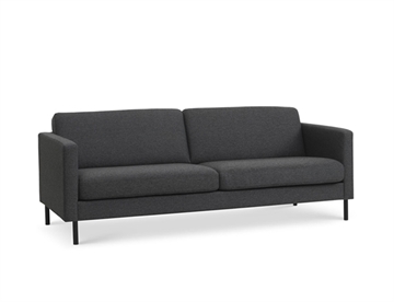 Ask 3 personers sofa - Her i farve antracit m. ben i metal (sort)