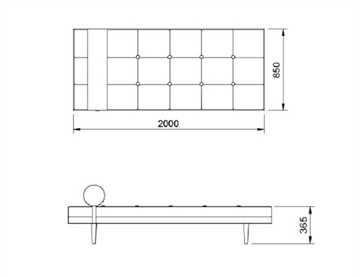 Kennedy Daybed inkl. nakkepude - Mål