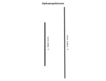 Ophængsskinner - 2 længer.