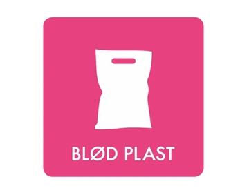 Blød plast - Selvklæbende piktogram m. afrundede hjørner, 12x12 cm (farvet)