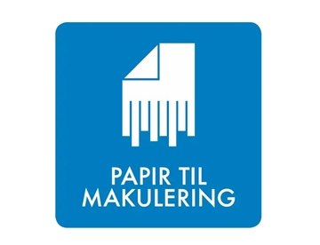 Papir til makulering - Selvklæbende piktogram m. afrundede hjørner, 12x12 cm (farvet)