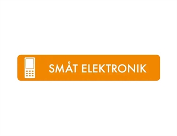 Småt elektronik - Selvklæbende piktogram m. afrundede hjørner, 16x3 cm (farvet)