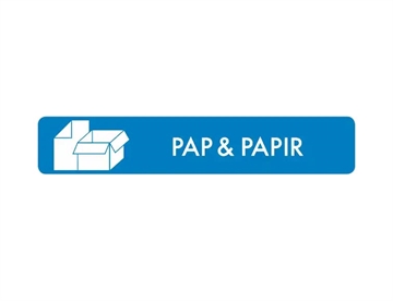 Pap og papir - Selvklæbende piktogram m. afrundede hjørner, 16x3 cm (farvet)