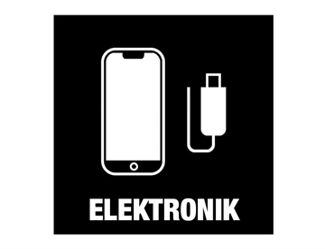 Elektronik - Konturskåret selvklæbende piktogram, 15x15 cm (hvid)