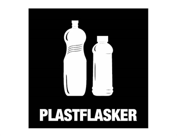 Plastflasker - Konturskåret selvklæbende piktogram, 15x15 cm (hvid)