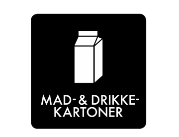 Mad- og drikkekartoner - Selvklæbende piktogram m. afrundede hjørner, 12x12 cm (sort)