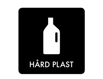 Hård plast - Selvklæbende piktogram m. afrundede hjørner, 12x12 cm (sort)