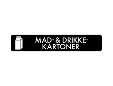 Mad- og drikkekartoner - Selvklæbende piktogram m. afrundede hjørner, 16x3 cm (sort)