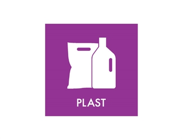 Plast - Piktogram 6x6 cm (farvet)