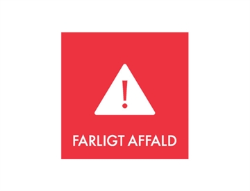 Farligt affald - Piktogram 6x6 cm (farvet)