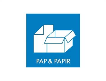 Pap og papir - Piktogram 6x6 cm (farvet)