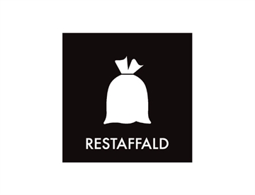 Restaffald - Hvid folie (udskåret, uden baggrund), piktogram 12x12 cm